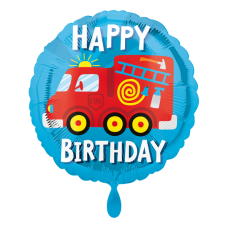 Folieballon Happy Birthday Brandweer (zonder helium)